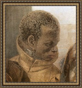 Cleopatra Testing Poisons on Condemned Prisoners Cropped Framed Paintings - The Banquet of Cleopatra [detail #5] by Giovanni Battista Tiepolo